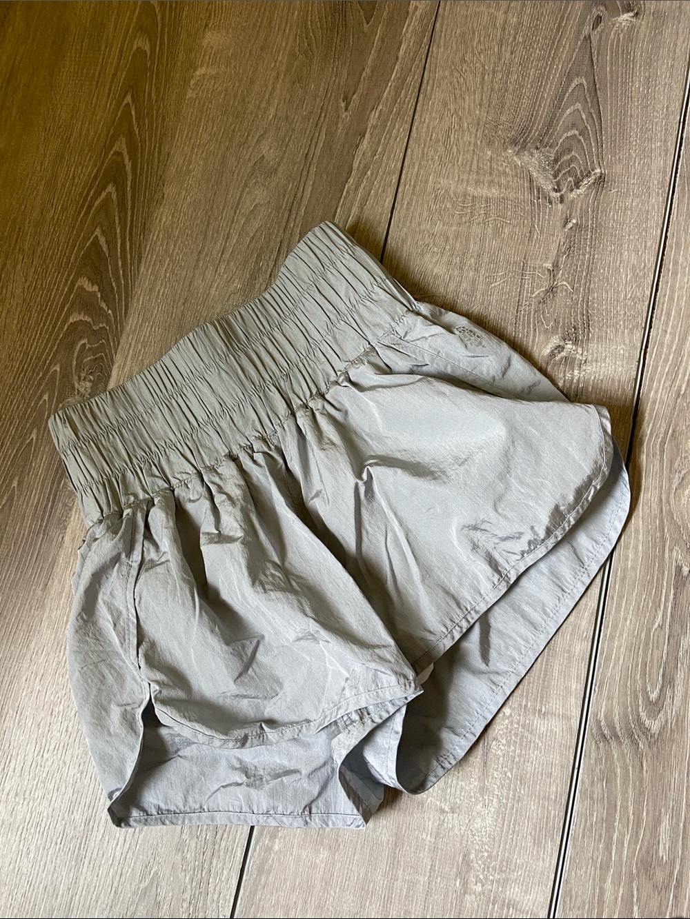 Free People Light Gray High-Waist Athletic Shorts